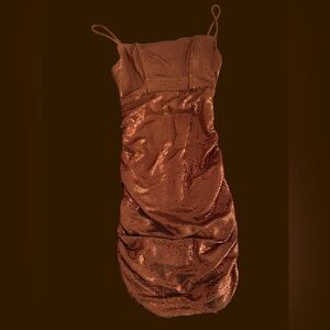 Urban Outfitters - copper sequin scrunchy dress